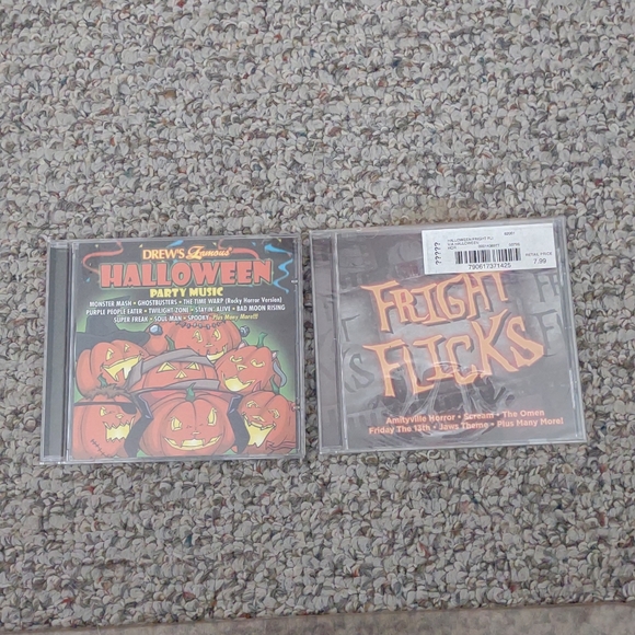 Lot of 2 Halloween CDs- New Fright Flicks & Drew’s Famous Halloween Party Music - Picture 1 of 9